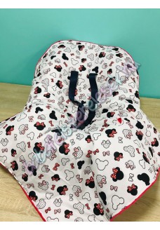 Babahordozó pléd - piros kicsi minnie fejes