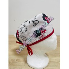 Műtős sapka - piros minnie fejes
