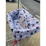 Piros-szürke minnie fejes bevásárlókocsi huzat