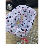 Piros-szürke minnie fejes bevásárlókocsi huzat