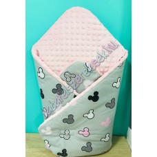 Pihe-puha pólya - szürke-rózsaszín minnie fejes Pihe-puha pólya - szürke-rózsaszín minnie fejes