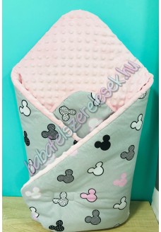 Pihe-puha pólya - szürke-rózsaszín minnie fejes