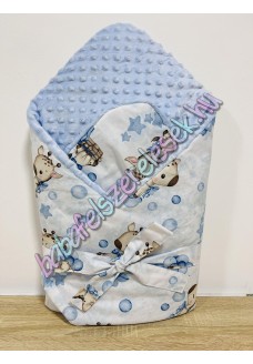 Pihe-puha pólya - kék álom zsiráfos Pihe-puha pólya - kék álom zsiráfos