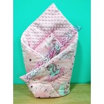 Babaágynemű szett - csillogós  rózsaszín unikornis