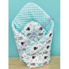 Pihe-puha pólya - menta-szürke dínós