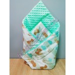 Babaágynemű szett - menta-barna macis Babaágynemű szett - menta-barna macis