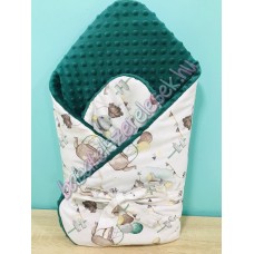 Pihe-puha pólya - pasztell menta-barna egérkés