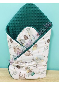 Pihe-puha pólya - pasztell menta-barna egérkés