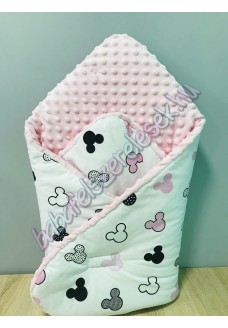 Pihe-puha pólya - fehér-rózsaszín minnie fejes