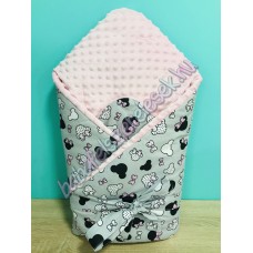 Pihe-puha pólya - szürke minnie fejes rózsaszín minky Pihe-puha pólya - szürke minnie fejes rózsaszín minky