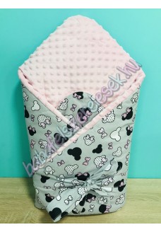 Pihe-puha pólya - szürke minnie fejes rózsaszín minky
