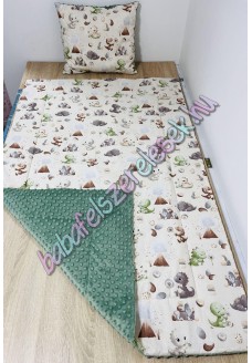 Bézs-zöld dínós prémium ágynemű 