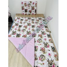 Erdő állatkái virággal prémium ágynemű 