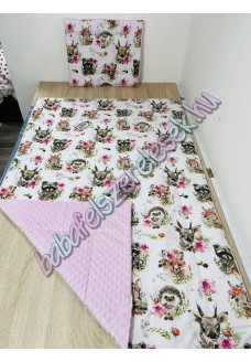 Erdő állatkái virággal prémium ágynemű 