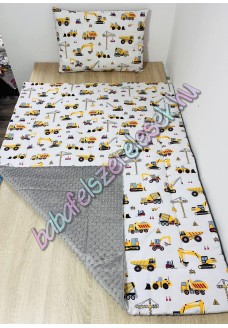 Fehér munkagépes prémium ágynemű 