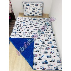 Kék munkagépes prémium ágynemű 