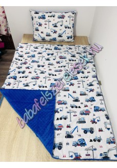 Kék munkagépes prémium ágynemű 