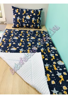 kék rókás prémium ágynemű 