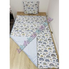 Kék szivárványos prémium ágynemű 