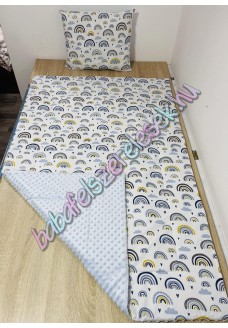 Kék szivárványos prémium ágynemű 