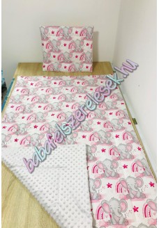 Rózsaszín szivárvány elefántos prémium ágynemű Rózsaszín szivárvány elefántos prémium ágynemű