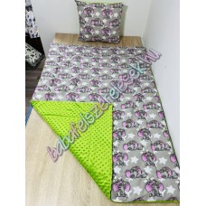 Rózsaszín-szürke elefántos prémium ágynemű 