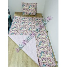 Rózsaszín unikornisos prémium ágynemű 