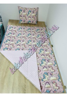 Rózsaszín unikornisos prémium ágynemű 