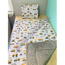 Szürke munkagépes prémium ágynemű 