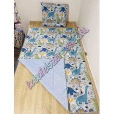 Világoskék dínós prémium ágynemű 