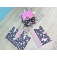 Púder rózsaszín unikornisos babaváró csomag