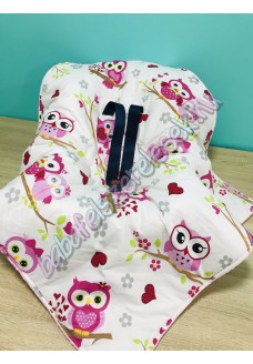 Babahordozó pléd - rózsaszín baglyos