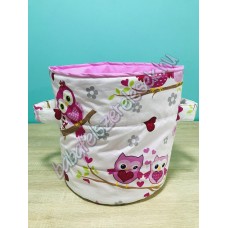 Rózsaszín baglyos textil tárolók