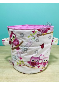 Rózsaszín baglyos textil tárolók