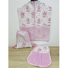 Rózsaszín-fehér tündéres - Új design Ovizsák+Tornazsák+Törölköző