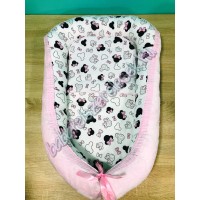 Babafészek - rózsaszín minnie fejes + pihe-puha minky Babafészek - rózsaszín minnie fejes + pihe-puha minky