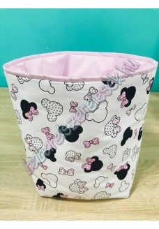 Rózsaszín minnie fejes textil tárolók