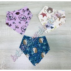 Rózsaszín rókás - bézs állatfejes - menta sünis nyálkendő