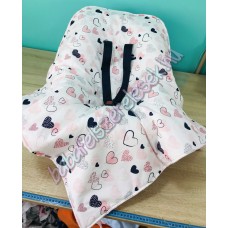 Babahordozó pléd - rózsaszín szives