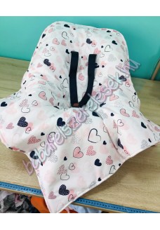 Babahordozó pléd - rózsaszín szives Babahordozó pléd - rózsaszín szives