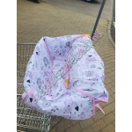 Rózsaszín-szürke állatos bevásárlókocsi huzat