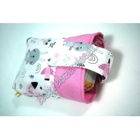 Rózsaszín-szürke állatos csatos pelenkatároló