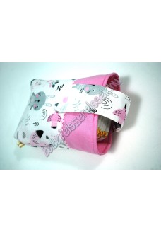 Rózsaszín-szürke állatos csatos pelenkatároló