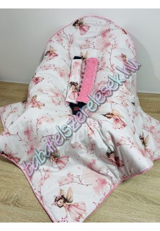 Babahordozó pléd - rózsaszín tavasztündéres