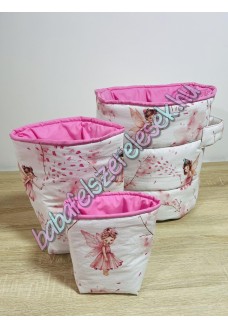 Rózsaszín tavasztündéres textil tárolók