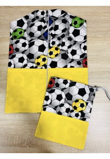 Sárga focis kombinált - Ovizsák+Tornazsák