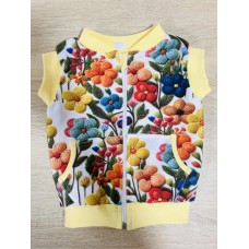 Mellény - sárga tavaszi virágos