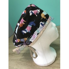 Műtős sapka - sötét tacskós