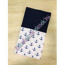 Sötétkék horgonyos nyári dupla géz takaró