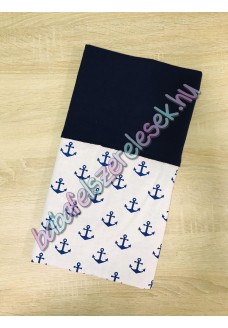 Sötétkék horgonyos nyári dupla géz takaró